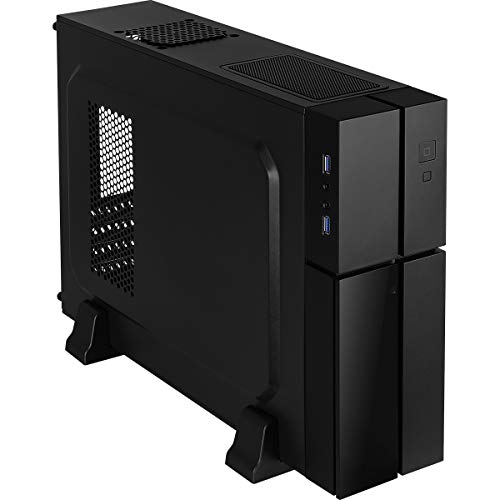Aerocool Playa - Caja de PC Micro ATX (slim, RGB 13 modos, horizontal o vertical, USB 3.0, ventilador superior 8 cm) color negro