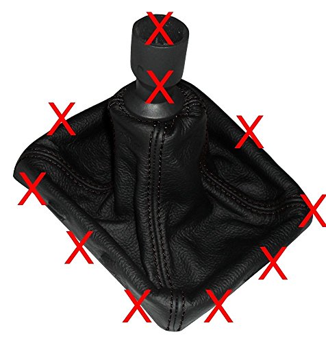 AERZETIX: Funda para palanca de cambios 100% PIEL GENUINA negro con costuras negro