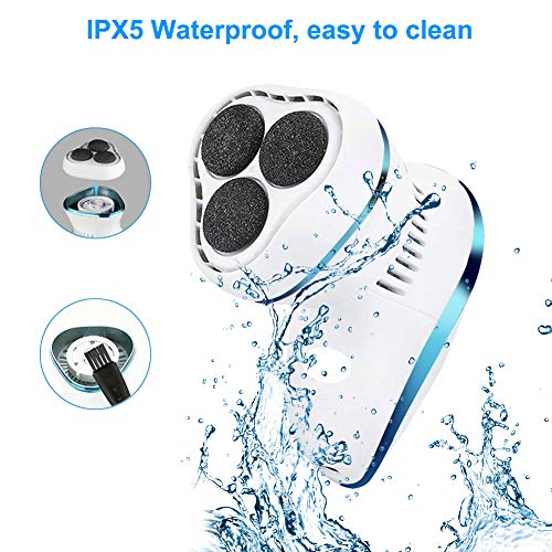 Afaneep Lima Electrica Pies, Pedicura Lima Pies USB Recargable con 3 Diamond Rodillos 2 Velocidades Impermeable Lima Pedicur Elimina Fácilmente Callos y Piel