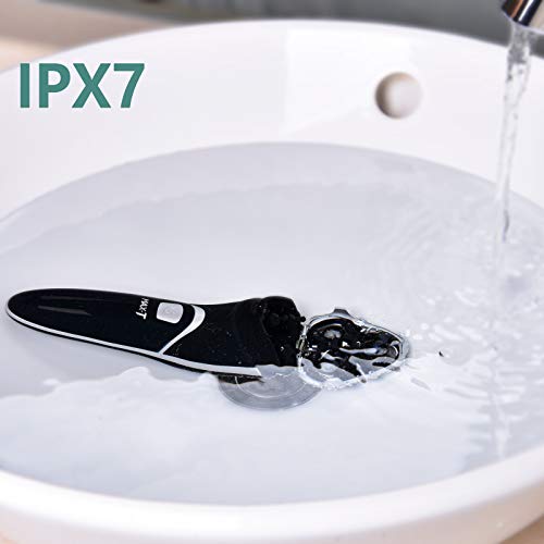 Afeitadora Eléctrica para Hombres por MAX-T Series 3D ProSkin Maquinilla de Afeitar Eléctrica Recargable en Seco y Húmedo, Lavable, Protección para la piel, Inalámbrica, Negra