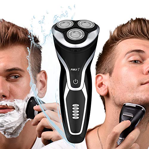 Afeitadora Eléctrica para Hombres por MAX-T Series 3D ProSkin Maquinilla de Afeitar Eléctrica Recargable en Seco y Húmedo, Lavable, Protección para la piel, Inalámbrica, Negra