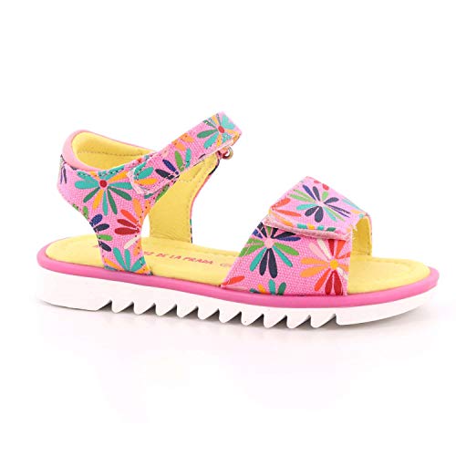 Agatha Ruiz de la Prada 192967, Sandalias con Punta Abierta para Niñas, Multicolor (Rosa Y Flores (Tejido Y Estampado) Paprika), 30 EU