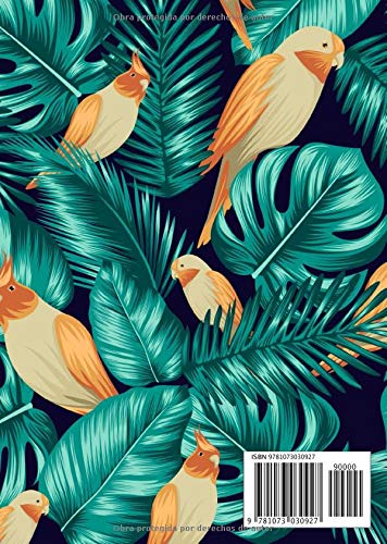 Agenda 2019-2020 Semana Vista: Agenda 18 meses 2019-2020 semana vista español | julio 2019 - diciembre 2020 | horario | hojas de palma y aves tropicales