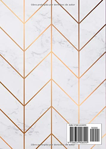 Agenda 2020 2021: Agenda 2020/2021 A5 - Organiza tu día - Agenda semanal - julio 2020 a diciembre 2021 - español - diseño de mármol