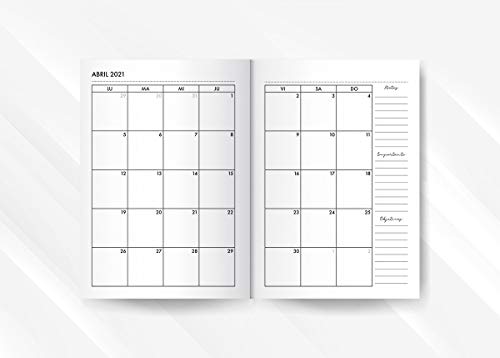 Agenda 2020 2021: Agenda 2020/2021 A5 - Organiza tu día - Agenda semanal - julio 2020 a diciembre 2021 - español - diseño de mármol