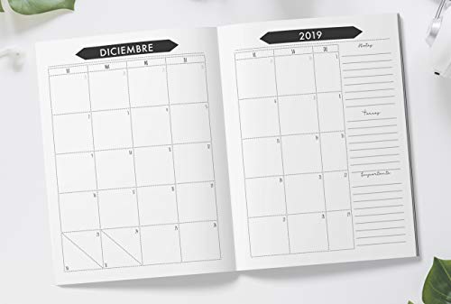 Agenda escolar 2019-2020: Planner Semanal - Semana Sista - Calendario - Horario - Prints Palm