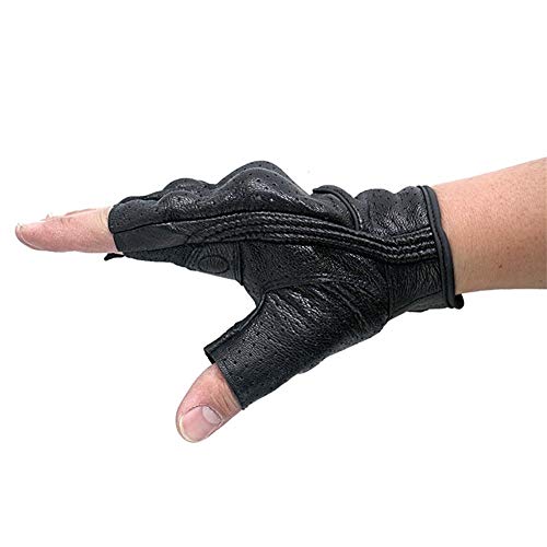 AGNN Verano Guantes Medio Dedo de la Motocicleta Mitt Guante sin Dedos de Cuero de los Hombres de Las Mujeres de Moto Vespa manopla de Bicicleta eléctrica competir con de Ciclo