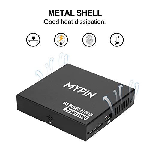 AGPTEK Media Player HD Media Player Mini HD TV Player USB 1080P HDMI AV Player - MKV / RM-SD / USB HDD-HDMI, CVBS HDMI Support y YPbPr Video Output con Control Remoto y 5V 2A Adapter (Negro)