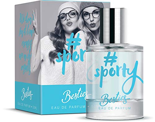 Agua de perfume (Eau de Parfum) BESTIES SPORTY para Mujeres, Mancebas y Chicas frasco de 50 ml – Fragancia citrica floral para ella