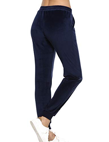 Aibrou Pantalones Deportivo para Mujer,Chandal Terciopelo con Cordones Bolsillos para Yoga Jogger Deporte en Casa,Pijamas