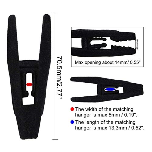 AidShunN Colgadores de Terciopelo Clips Juego Pasadores Ropa Agarre Fuerte con los Dedos Flocado Líneas Delgadas Pantalones Perchas (20 PCS, Negro)