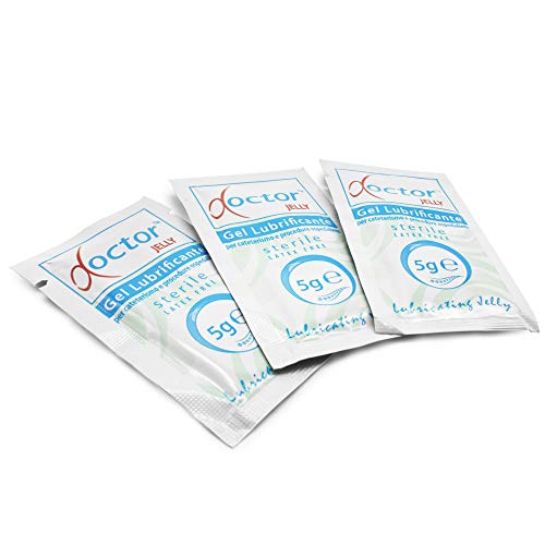 AIESI® Gel lubricante estéril sobres de dosis única 5 gramos DOCTOR JELLY (Paquete de 100 piezas)
