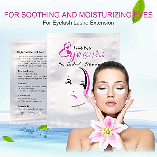 Aikvigss Parches Extensiones de Pestañas Gel de Ojos Almohadillas Pestañas Extensiones de Pestañas kit para Pro Salon Extensión Individual de Pestañas