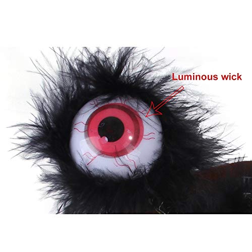 AILOVA Tocado con purpurina para mascotas, perro, gato, Halloween, Navidad, felpa, brillante, ojos grandes, cosplay, ropa ajustable para perro, gato, cachorro, gatito