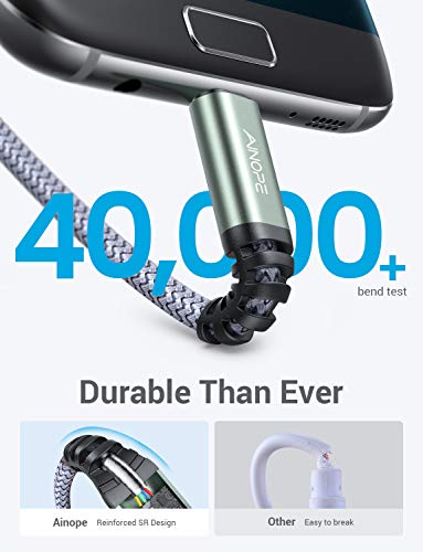 AINOPE Cable Micro USB, [2Pack 2M] Trenzado de Nylon Cable Carga Rápida y Sincronizació Compatible con Android, Samsung Galaxy S6 S7 J5 J7, Kindle, Sony, Nexus