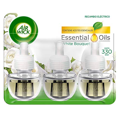 Air Wick Eléctrico - Recambios de ambientador automático eléctrico, esencia para casa con aroma a White Bouquet - 3 unidades