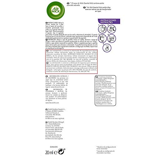 Air Wick Essential Mist Duplo Ambientador fragancia lavanda - 2 recambios