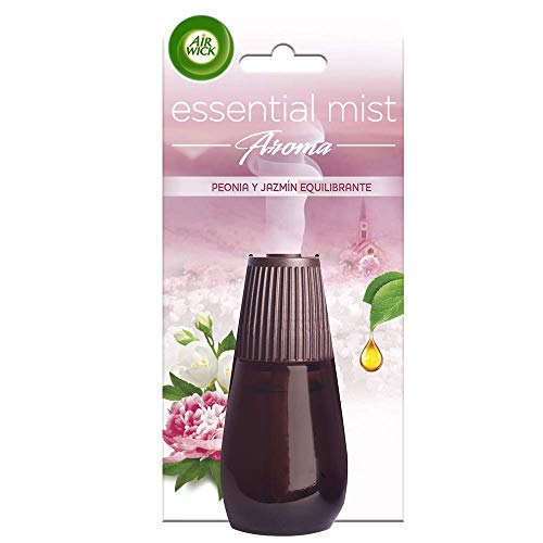 Air Wick Essential Mist - Recambio de ambientador difusor, esencia para casa con aroma a Peonia y Jazmín