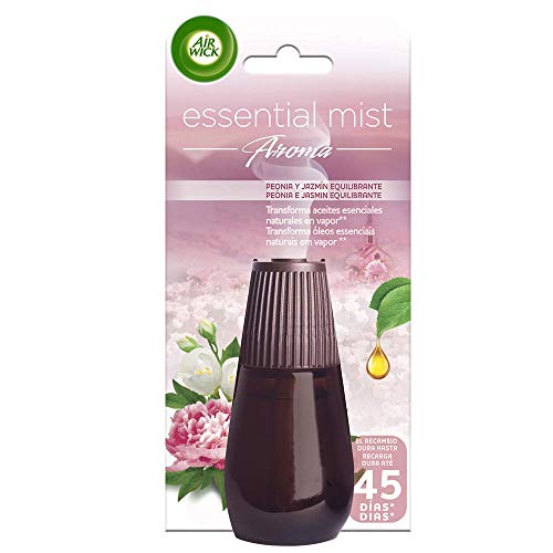Air Wick Essential Mist - Recambio de ambientador difusor, esencia para casa con aroma a Peonia y Jazmín