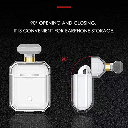Airpods - Carcasa de silicona con diseño de perfume compatible con Apple Airpods 2 y 1 case, color negro