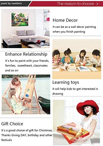 AiZnoY - Kit de pintura al óleo por números, 20 x 16 cm, diseño de bosque