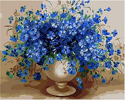 AiZnoY Kit de pintura al óleo por números, azul tentación de bricolaje por números 16 x 20 Zoll, decoración de pared para regalos