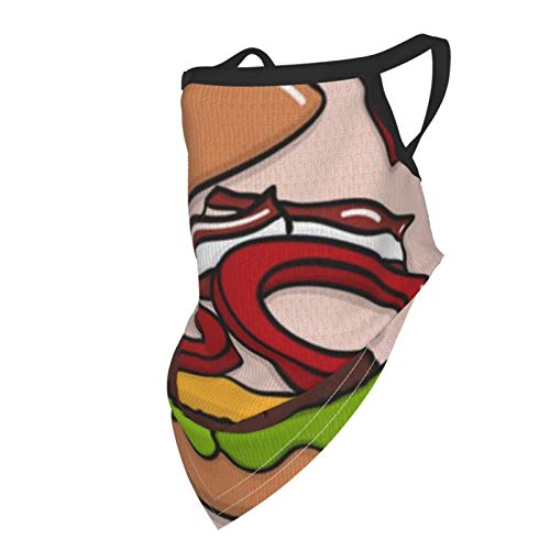 Akhy Boy's I Love Burger Bandana Cloth Child Face Mask Washable Face Covering Neck Gaiter Girl'S Dust Mask