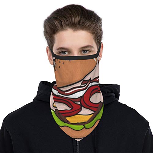 Akhy Boy's I Love Burger Bandana Cloth Child Face Mask Washable Face Covering Neck Gaiter Girl'S Dust Mask
