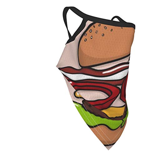 Akhy Boy's I Love Burger Bandana Cloth Child Face Mask Washable Face Covering Neck Gaiter Girl'S Dust Mask