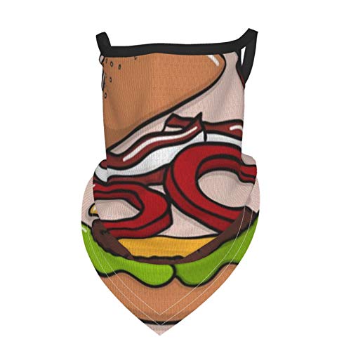 Akhy Boy's I Love Burger Bandana Cloth Child Face Mask Washable Face Covering Neck Gaiter Girl'S Dust Mask