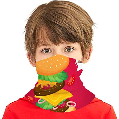 Akhy Multifunctional Headwear Boys Girl Face Mask Headband Neck Gaiter Best Burger Balaclava For Teens