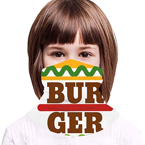 Akhy Multifunctional Headwear Boys Girl Face Mask Headband Neck Gaiter Burger Balaclava For Teens