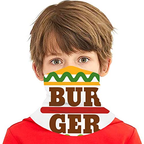 Akhy Multifunctional Headwear Boys Girl Face Mask Headband Neck Gaiter Burger Balaclava For Teens