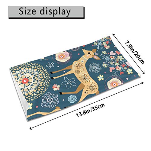 Akhy Multifunctional Headwear Boys Girl Face Mask Headband Neck Gaiter Texture Is Fabulous Flower Deer Balaclava For Teens