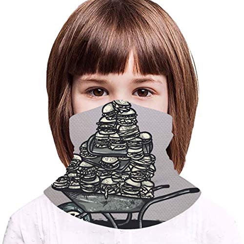Akhy Multifunctional Headwear Boys Girl Face Mask Headband Neck Gaiter Wheelbarrow Burger Mar Balaclava For Teens