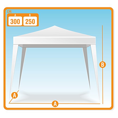 Aktive - Cenador de 300 x 300 x 250 cm, plástico, color blanco (ColorBaby 53857)