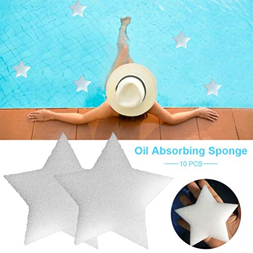 ALBEFY 10 PCS de Esponja Absorbente de Aceite, Súper Absorción, Esponja de Limpieza en Forma de Estrella, Herramienta Limpia para la Cocina de la Piscina