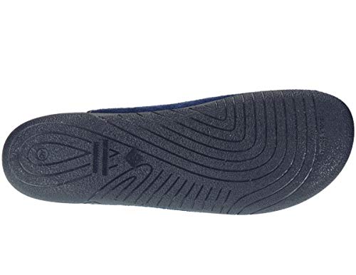 ALBEROLA-SEVILLAS AC1SE Zapatilla Chinela Descalza Casa para Hombre Tallas Grandes | Toalla | Inyectada | Piso Goma | Azul Talla 47