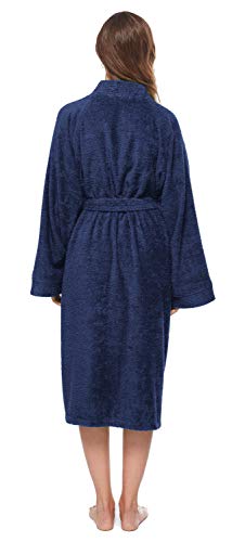 Albornoz Kimono para Mujer, Azul Marino, S/M