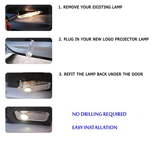 ALBRIGHT 4 x Proyector LED de Puerta de Coche proyector Bienvenido l¨¢mpara luz