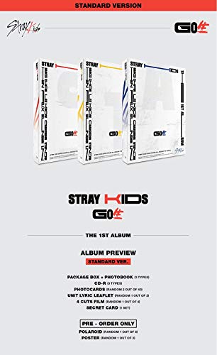 Álbum GO生 (Vol. 1) de Stray Kids, edición estándar + ventaja por pedido anticipado + póster plegado + set de fotografías adicional (ver. B)