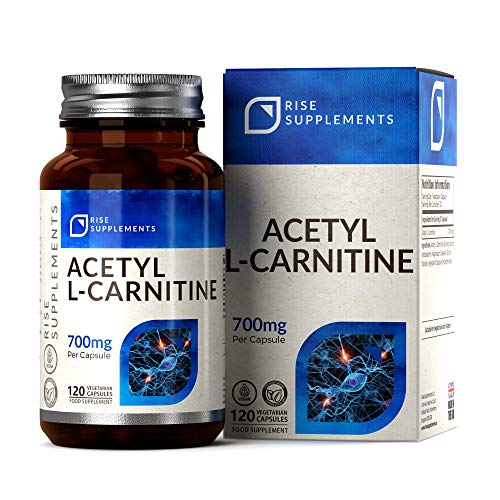 ALCAR Acetyl L Carnitine 700mg [Alta Resistencia], 120 Cápsulas Veganas | Suplementos de Gimnasia y Entrenamiento |Para la Salud del Cerebro y la Función Cognitiva | Aumento de Suplementos