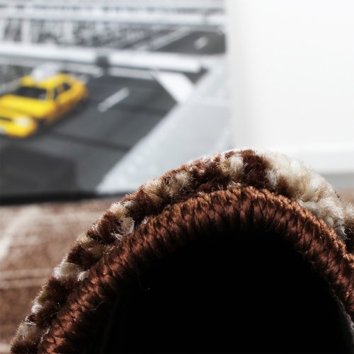 Alfombra De Diseño Moderna De Pelo Corto Jaspeada En Marrón Beige Y Crema, tamaño:120x170 cm