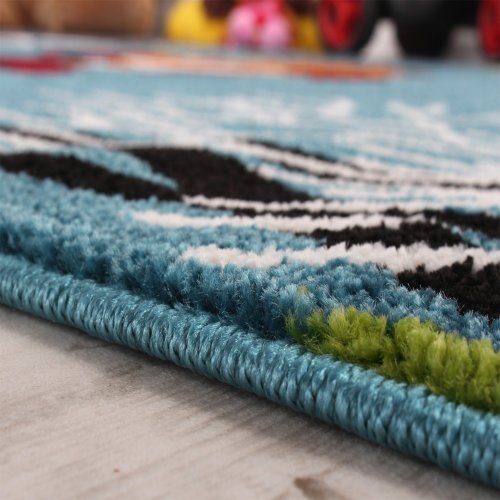 Alfombra Infantil - Diseño Acuático De Pez Payaso - Turquesa Verde Crema Rosa, tamaño:80x150 cm