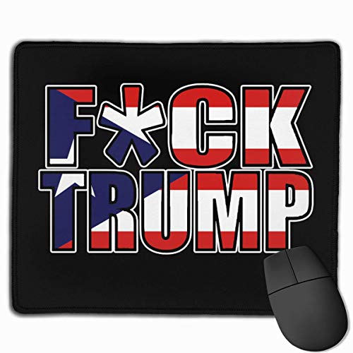 Alfombrilla De Ratón,Alfombrilla De Ratón Para Juegos Con La Bandera De F-Ck Trump Puerto Rico, Alfombrilla De Juegos De Ordenador Cómoda Y Duradera Para La Decoración Del Ordenador Del Hogar,18*22cm