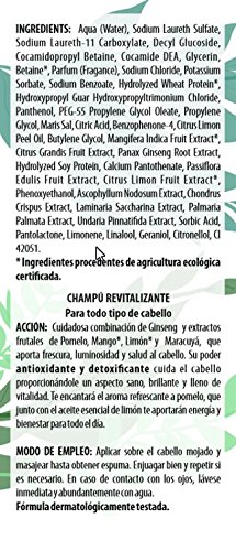 Algologie International Champú Suero Fitomarino, Revitalizante, con Ginseng y Extractos de Pomelo, Mango, Limón y Maracuyá - 300 ml
