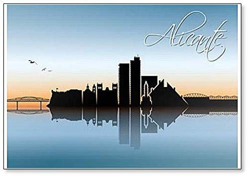 Alicante Skyline - Imán para nevera, diseño de España