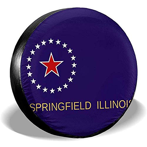 Alice Eva Flag of Springfield Cubierta de llanta de refacción Cubiertas Impermeables a Prueba de Polvo a Prueba de Polvo