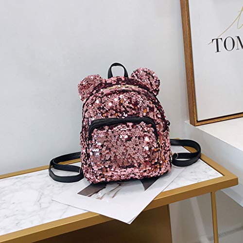 ALIKEEY Moda Señora Lentejuelas Escuela Mochila Satchel Niñas Estudiante Viaje Bolsa De Hombro Bolsos De Mujer Bolso Hombre Marca Desigual Mochila Carrito Bebe Tous Mano