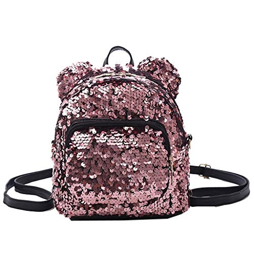 ALIKEEY Moda Señora Lentejuelas Escuela Mochila Satchel Niñas Estudiante Viaje Bolsa De Hombro Bolsos De Mujer Bolso Hombre Marca Desigual Mochila Carrito Bebe Tous Mano
